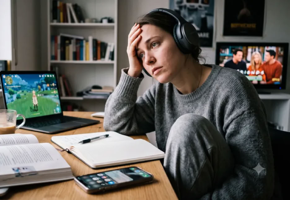 Ablenkung im Alltag – zwischen Handy, Bildschirm und eigenen Gedanken
